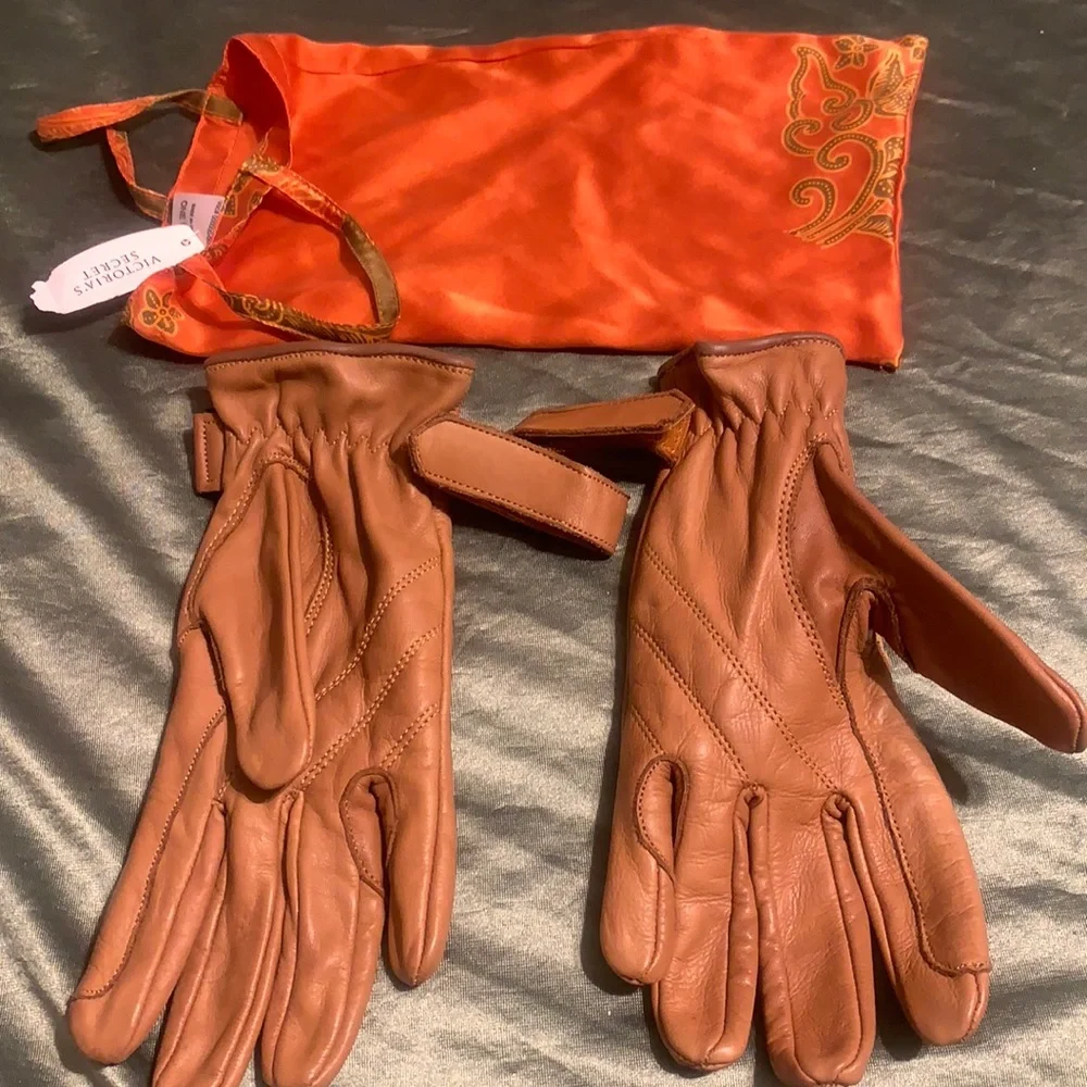 LEATHER GLOVES SZ LARGE MADE IN PAKISTAN CAMEL COGNAC GORGEOUS WHISKEY - Picture 4 of 16